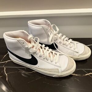 Nike White and Black High-Top Sneakers